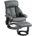 thumbnail image 3 of HOMCOM Massage Recliner Chair with Footstool, 360° Swivel Recliner, Gray, 3 of 10