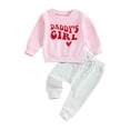 thumbnail image 1 of Gupgi Baby Girl Valentines Long Sleeve Sweatshirt Pants 2Pcs Toddler Spring Fall Clothes, 1 of 8