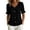 Black, variant on Womens Tops Peter Pan Collar Ruffle Hem Short Sleeve Button Front Blouse Lightweight Summer Shirt (Pink,S)