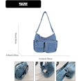 thumbnail image 5 of Sunyuer Washed Denim Crossbody Bag for Women, Large Capacity Multi Pocket Casual Shoulder Handbag, Vintage Adjustable Strap Messenger Purse, Trendy Daily Hobo Bag, 5 of 7