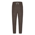 thumbnail image 2 of GuangCheng Mens Pants Baggy Lightweight Stretch Ribbed Knit Textured Drawstring Tapered Trousers with Pockets, 2 of 6
