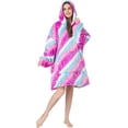 thumbnail image 2 of Oversized Wearable Pajamas With Big Pockets,Soft Plush Sweatshirt Hooded Popular Tops One Size Fits, 2 of 6