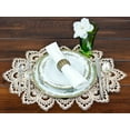 thumbnail image 4 of Gold European Lace and Antique Jacquard Fabric Doily, Placemat (14"/ 14"x21"), 4 of 5
