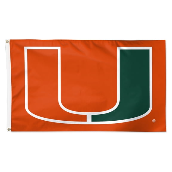 WinCraft Miami Hurricanes 3' x 5' Single-Sided Deluxe Team Flag