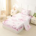 thumbnail image 2 of Manfei Romantic J Personalized Initial Twin Sheet Sets 3pcs for Girls,Dreamy Cute Princess Bow Bedding, 2 of 5