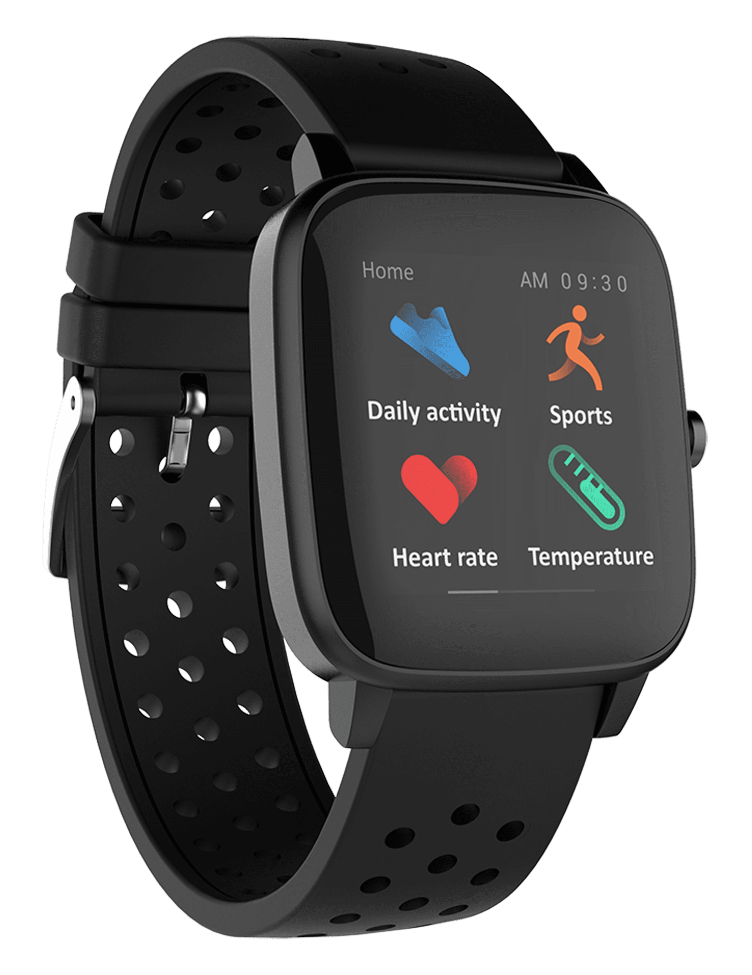 Smart Watch with Dynamic Heart Rate, Temperature, Blood Oxygen, and