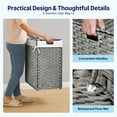 thumbnail image 6 of Rolanstar 90L Laundry Hamper Wicker Laundry Basket with Lid, Handles Clothes Hamper Foldable with 2 Removable Liner Bags, Gray, 6 of 8