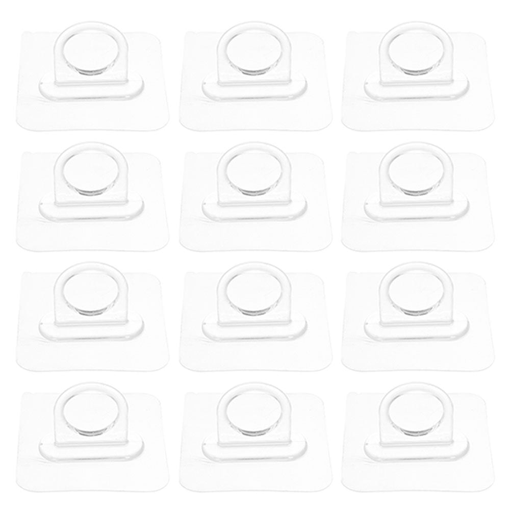 12pcs Adhesive Hooks Wall Mounted Plastic Hooks Household Sundries Organizer