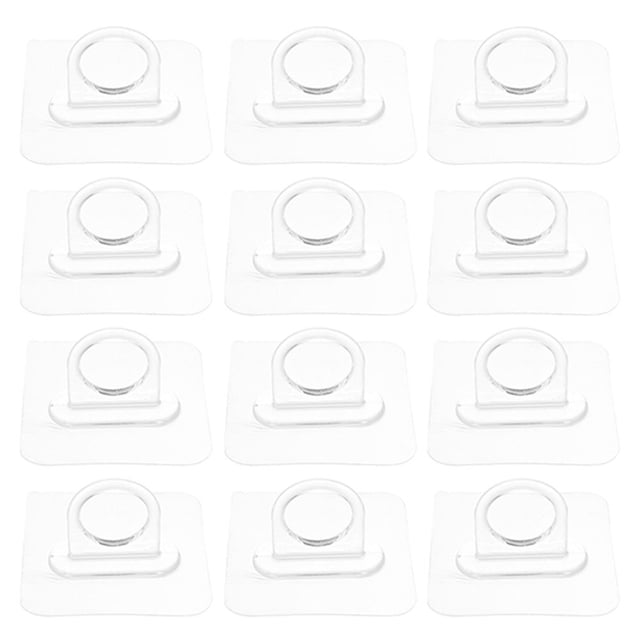 12pcs Adhesive Hooks Wall Mounted Plastic Hooks Household Sundries Organizer