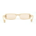 thumbnail image 4 of Womens Thin Narrow Rectangular Mod Sunglasses All Beige, 4 of 4