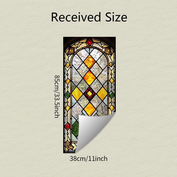 SLYNSHome Window Privacy Film,Stained Glass Film Decorative Window Clings,Static Cling Sun Blocking Stickers Decals Coverings Tint for Home Heat Control