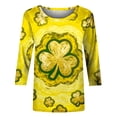 thumbnail image 4 of 3/4 Sleeve Tops for Women Oversized Crewneck St Patricks Day Irish Shamrocks Print Short Sleeve T Shirts Summer Casual Plus Size Round Neck Loose Fits Comfy Soft Tee Shirt, 4 of 5