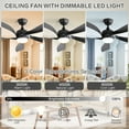 thumbnail image 4 of Sofucor 45" Smart Ceiling Fan, Indoor/Outdoor Ceiling Fans with Lights and Remote, Compatible with Alexa/Google/App, 3-Color Light 6-Speed Timing Reversible DC Motor, 4 of 13