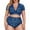 Blue, variant on Bra & Brief Sets Plus Size Underwear V Neck High Waist Floral Lace Criss Cross Bra And Panty 2 Piece Set No Underwire