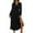 #175-Black, variant on Roncen Women's Solid Color Long Sleeve V-Neck Maxi Dress - Elastic Waist with High Slit Design, Elegant Flowy Casual Dress for Daily Wear, Office, Evening Occasions