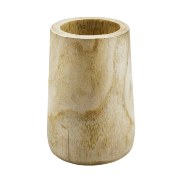 Jarrón de madera con flores secas, maceta decorativa hecha a mano para centros de mesa.