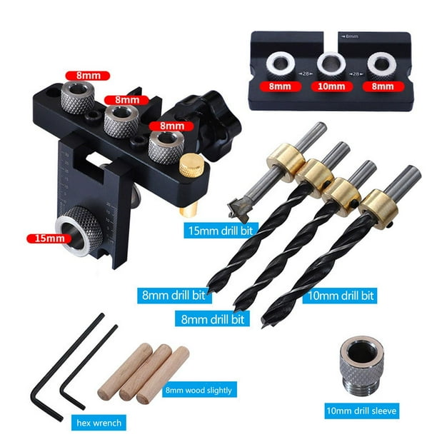 Kit de plantilla de espiga 3 en 1, plantilla de espiga ajustable para la construcción de muebles B