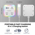 thumbnail image 3 of Bell + Howell Station Multi-Alimentation à DEL – Rallonge de Charge à 6 Ports avec Veilleuse RVB et Protection contre les Surtensions, 3 of 8