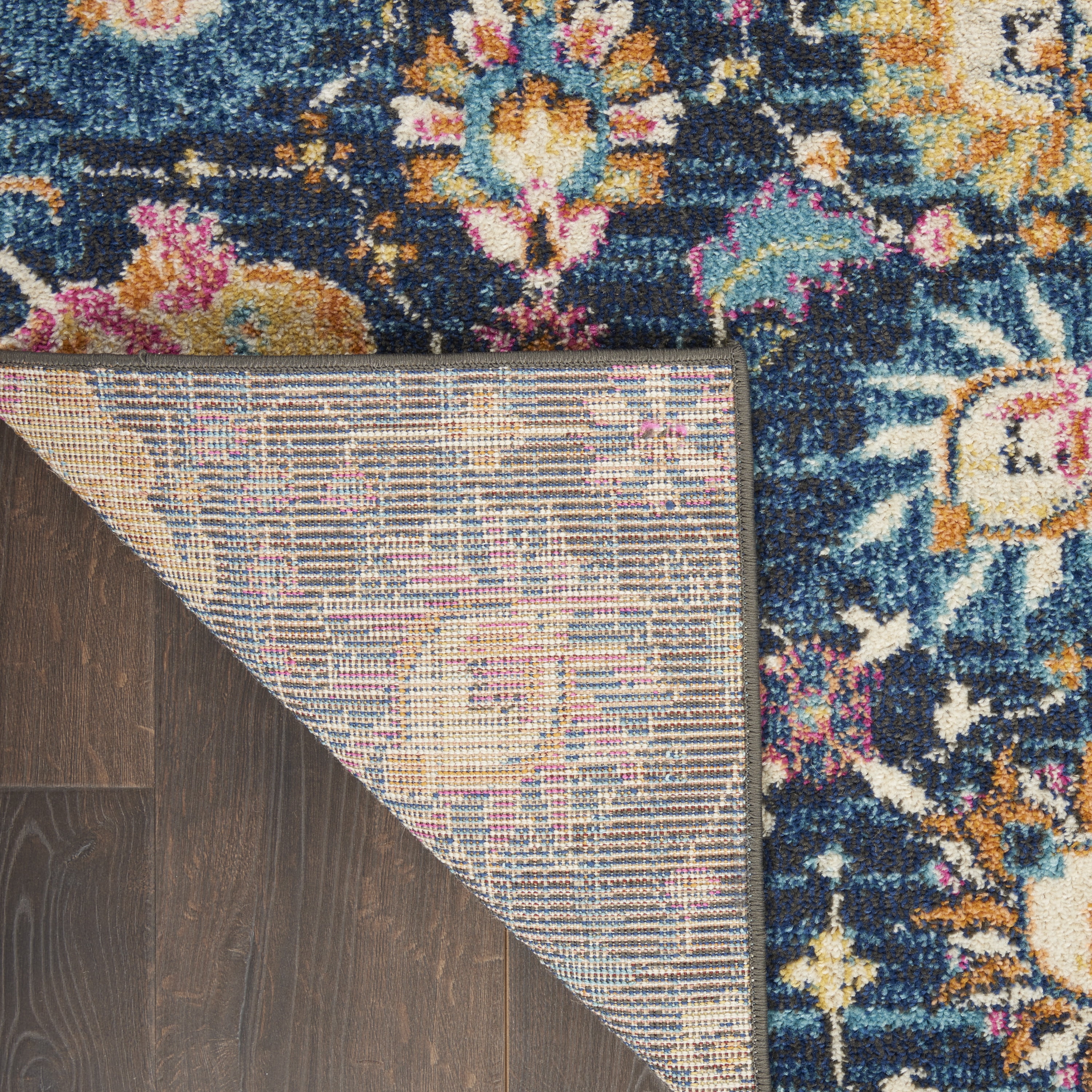 Nourison Passion Floral Navy 5'3" x 7'3" Area Rug, (5x7)
