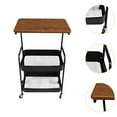 thumbnail image 6 of Fancyes Storage Cart 3 Tier Slim Storage Cart Metal Frame Unit Rolling Utility Cart Metal Wire Storage Cart for Laundry Room Bathroom Black walnut, 6 of 8