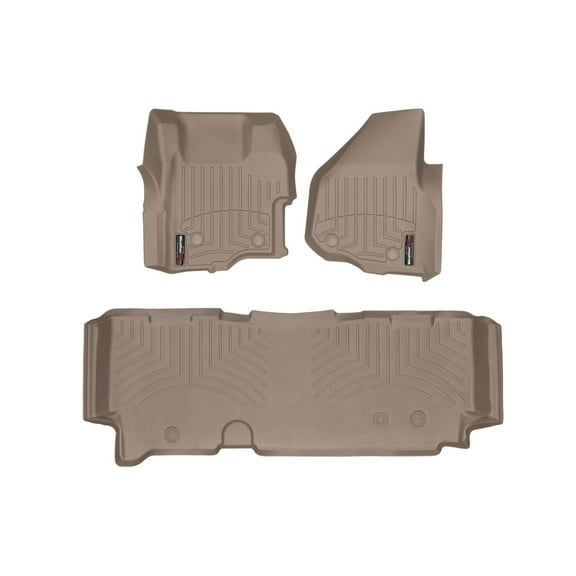 WeatherTech Custom Fit FloorLiners compatible with 2012-2012 Ford Super Duty - 1st & 2nd Row, Tan