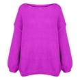 thumbnail image 6 of Purple Womens Sweaters Womens Sweater Oversized Roll Neck Cotton Long Sleeve Casual Soft Chunky Sweaters Crochet Knit Pullover Tops Fall Outfits for Women 2025, 6 of 6