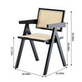 thumbnail image 6 of Set of 2 Dining Chairs, Wooden Armchair with Rattan Weaving Process, Armrest Solid Wood Dining Chair, Living Room Chair, Simple and Natural, Black, 6 of 9