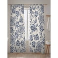 thumbnail image 5 of Sheer Curtains 2 Panels Set, Abstract Paisley Pattern Vintage Ethnic Blue Flower Window Sheer Curtains for Living Room/Bedroom, Light Filtering Rod Pocket Voile Drapes, 52" W x 108" L, 5 of 7
