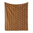 thumbnail image 1 of Autumn Soft Flannel Fleece Throw Blanket, Repeating Fall Pattern of Abstract Leaves and Dots, Cozy Plush for Indoor and Outdoor Use, 70" x 90", Burgundy Mint Green, by Ambesonne, 1 of 5