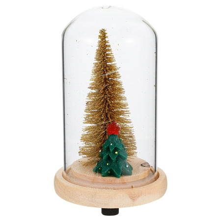

Christmas Light-up Ornament Xmas Tree Glass Dome Light Romantic Home Decor Gift for Festival Birthday (Small Tree)