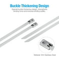 thumbnail image 4 of Apmemiss Clearance Metal Zip Ties 100pcs 304 Stainless Steel Zip Ties Heavy Duty Multi-Purpose Self-Locking Cable Ties for Machinery, Vehicles, Exhaust Wrap, Farms, Pipes, Roofs, Cables, and Outdoor, 4 of 9