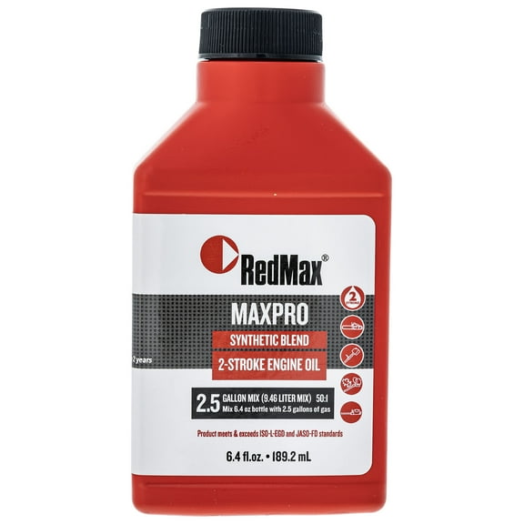 6.4oz Bottle of RedMax Synthetic 2 Stroke Oil w/ Fuel Stabilizer 50:1