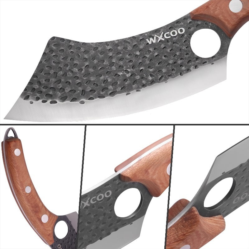 2PCS Stainless Steel Sharp Chef Knife Utility Knife Boning Knife Handmade Forged Knife Multipurpose Knife Unique Knives for Cooking Kitchen Must Haves Camping Knife Fruit Fish Meat Cleaver Barbecue