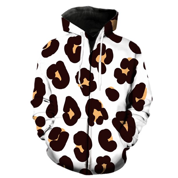 Sudadera con capucha y cremallera para hombre con textura de piel de animal, estampado 3D, ropa de calle divertida y genial, manga larga, hip hop, gran oferta 2024, camisetas para adolescentes, estilo