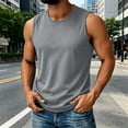 thumbnail image 2 of Wiyuqeen Mens Solid Sleeveless Crew Neck Ice Silk Tank Top Stretch Quick Dry Athletic Undershirt Outdoor Sports Active Fit, 2 of 10