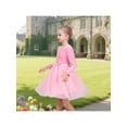 thumbnail image 4 of Sunny Fashion Girls Dress Pink Blush Velvet Sequin Tulle Long Sleeve Bow Princess Party Wedding Garden 6 Years, 4 of 7
