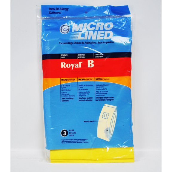 DVC Royal Dirt Devil B Microlined Paper Vacuum Bags 3 Pack
