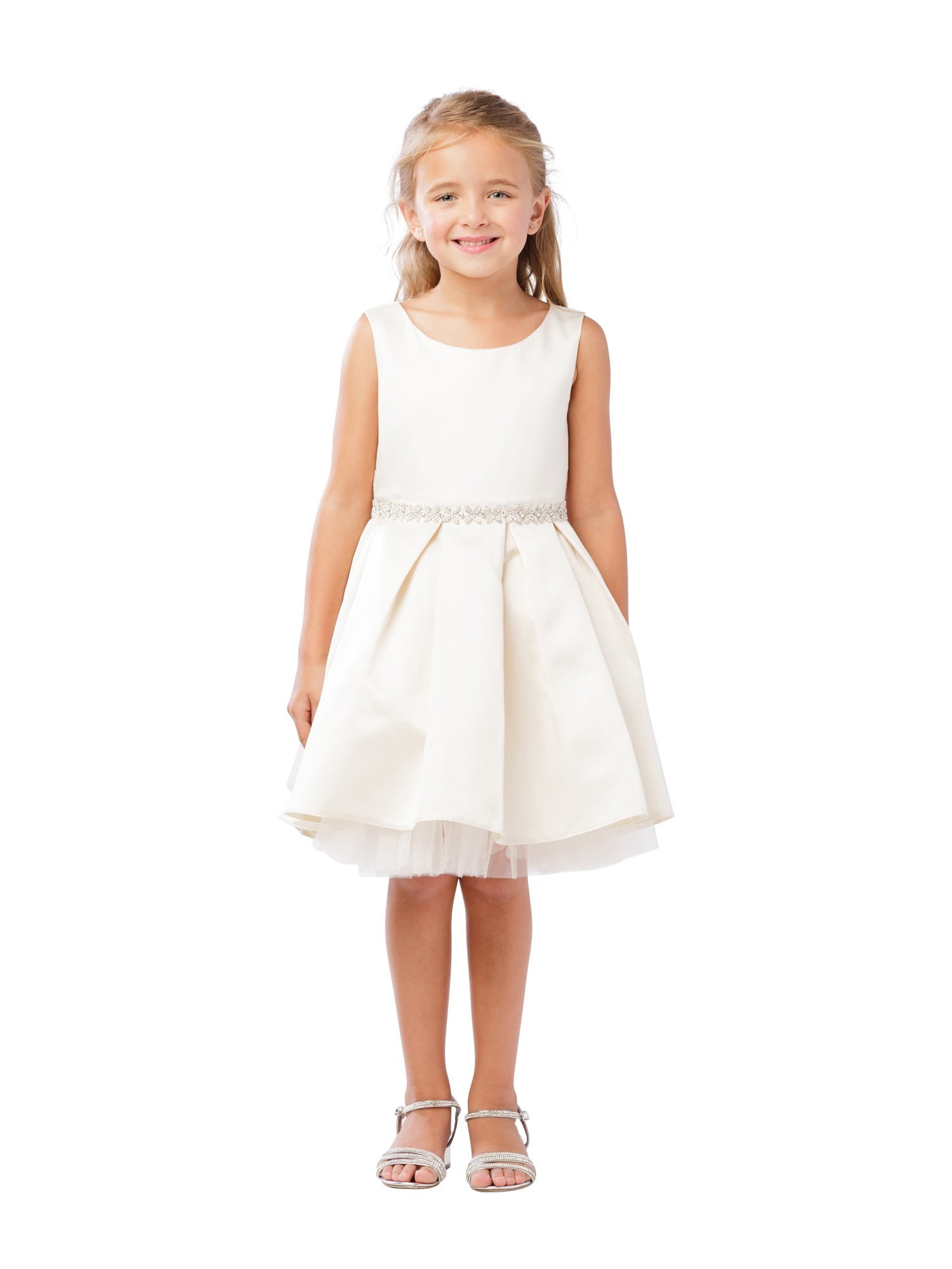 pleated flower girl dress