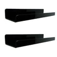 thumbnail image 4 of Estantes De Pared Flotantes De Acrílico De 2 Piezas Estantes De Repisa De Pared Modernos Para Dormitorio Negro, 4 of 8