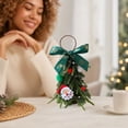 thumbnail image 6 of DefiDgd Mini Artificial Pine Christmas Tree Hanging Ornament With Burlap Bow Snowflake Candy and Ball Adorned for Christmas Tree Wall Door Holiday Home Decor, 6 of 6