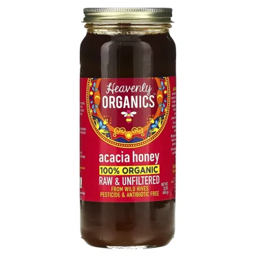100% Organic Acacia Honey, Raw & Unfiltered, 22 oz (624 g)
