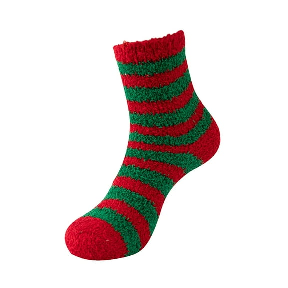 TRUBKH Christmas Stockings Fuzzy Socks for Women Gripper Socks for Women Fall Fuzzy Socks Women Socks Ankle Ruffle Socks Women Army Green One Size