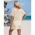 thumbnail image 4 of Swimsuit Cover Up for Women V-Neck Crochet Beach Cover Up Loose Bathing Suit Cover Up with Tassel Tied Shermie, 4 of 7