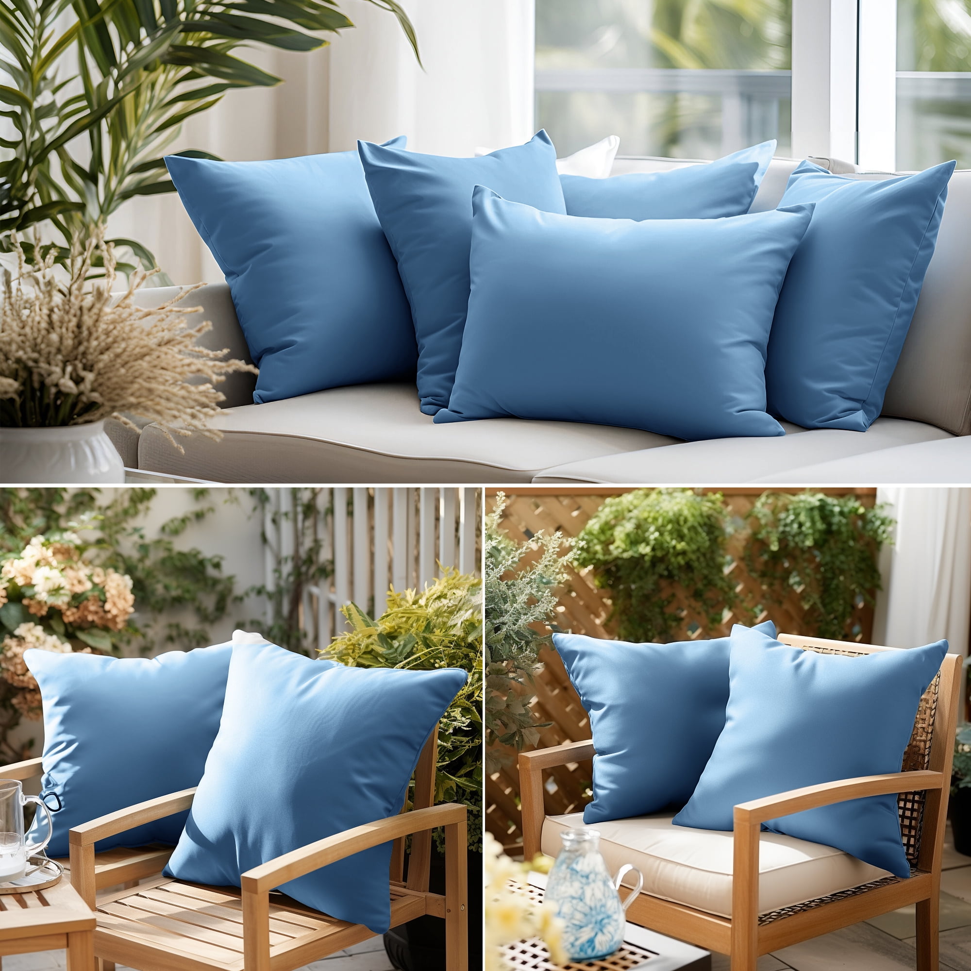  KAKABELL Throw Pillow Inserts Waterproof 18X18 Set of 2 Down  Feather Filled Sofa Pillow Inserts with 100% Cotton Shell Decorative Pillows  for Couch-Bed Outdoor Cushion Pillow Insert : Home & Kitchen