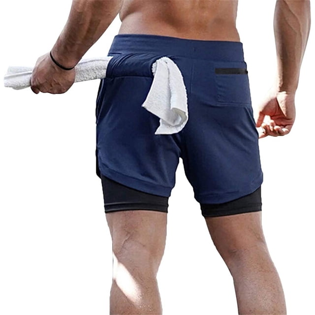 EYIIYE Men Athletic Shorts, Elastic Waistband Pants with Pocket