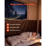 VEVOR Camping Tent, 8 Person Inflatable Cabin Tent with Rechargeable Pump, TPU Air Tube & 4 Large Mesh Windows, Portable Easy Setup Waterproof with Carry Bag for Family Outdoor Camping & Hiking,Beige