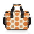 thumbnail image 7 of FORMRS Insulated Cooler Bag 24 Cans Capacity Soft Leakproof Lunch Box with Side Pockets, Orange Geometric Pattern, 7 of 7