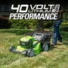 Greenworks 40V 21" Brushless (Smart Pace) Self-Propelled Lawn Mower, 2 x 4Ah USB Batteries and Charger Included MO40L4413