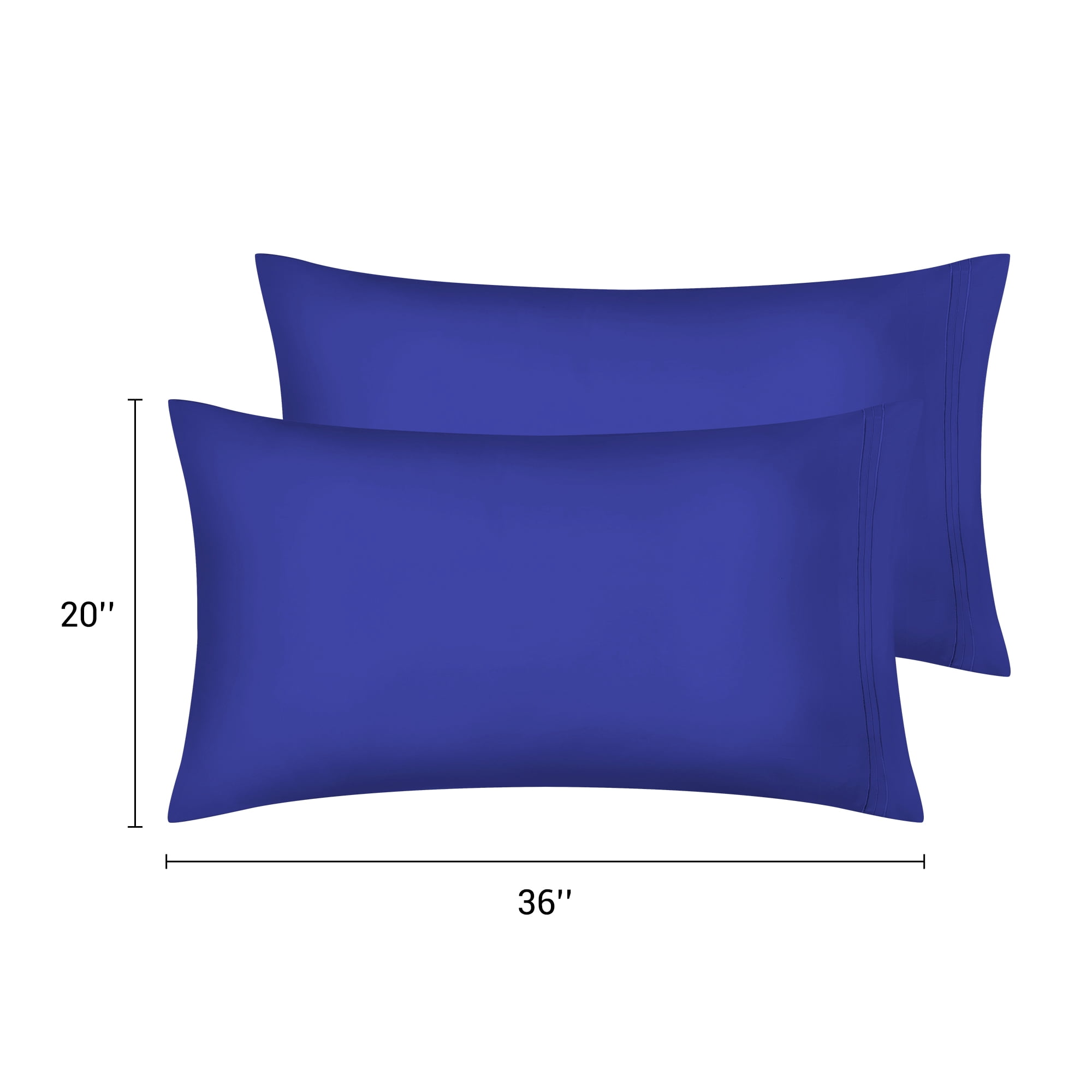 Unique Bargains 2 Pack Polyester Pillow Cases Pillow Covers King Navy
