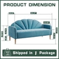 thumbnail image 2 of 33.1" H Modern 3 Seater Loveseat,Linen Fabric with Curved Back & Wood Legs,for Living Room,Bedroom & Small Spaces,Easy Assembly,Light Blue, 2 of 5